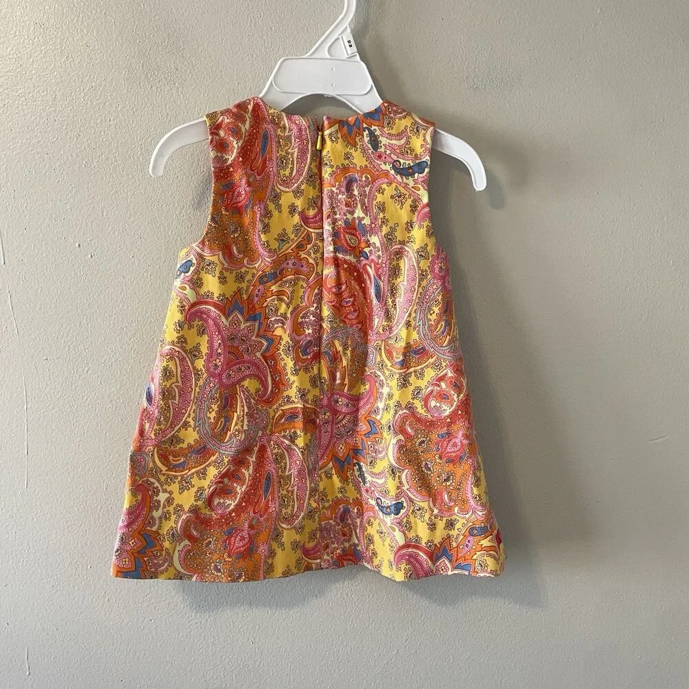 Ralph Lauren Paisley Floral Baby Shift Dress Sz 12 Months Cotton